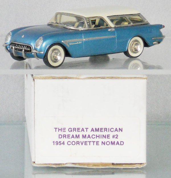 GREAT AMERICAN DREAM MACHINE CORVETTE: white metal, #2 194 Nomad, minor paint chip on roof, orig box & insert, C9.