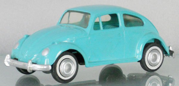 PMC 1959 VOLKSWAGEN BEETLE PROMO: plastic, blue, w/interior, friction working, C8.