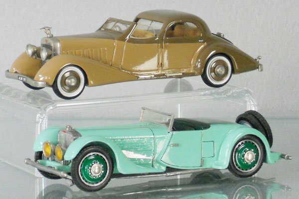 2 RESIN MODELS: MA Collection 52 1935 Hispano Suiza J12 Sedanca Fernandez et Darrin, Jim Waters Bucciali, C8-9.