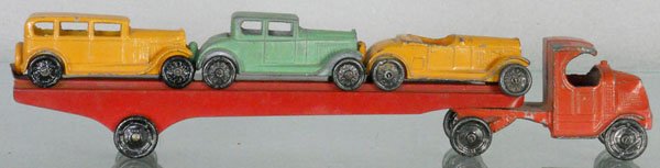TOOTSIETOY 190 AUTO TRANSPORT: Mack w/3 Buicks, C5-6.