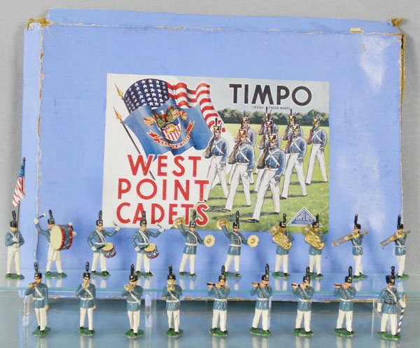 TIMPO 770 WEST POINT CADETS BAND: 19 pieces, orig box rough, C6-7.