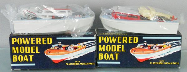 2 UNION CRAFT 61 BOATS: plastic, 7 3/4" long, sealed in orig bags, orig boxes, C10.