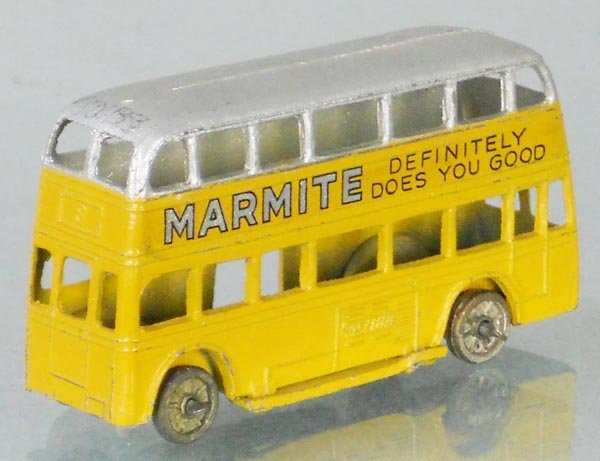 DINKY 29A MARMITE MOTOR BUS: silver & yellow, C8.