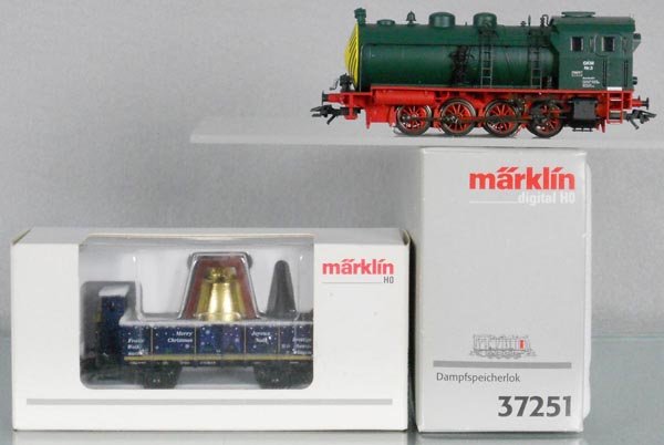 MARKLIN TRAIN LOT: HO ga, 37251 digital loco, 48402 Christmas car, orig boxes minor wear, C9.