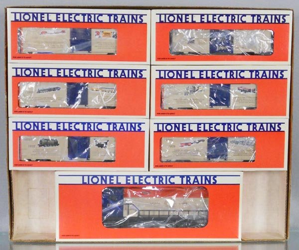 LIONEL 11715 90-YEAR ANNIVERSARY TRAIN SET: O ga, 18502 loco w/cars 19220, 19221, 19222, 19223, 19219, 19708, orig boxes, inserts & set box, C9-10.