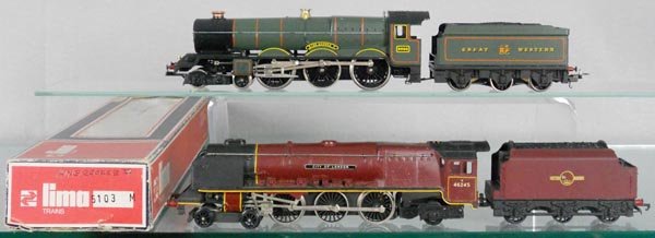 WRENN & LIMA LOCOS & TENDERS: HO ga, 2-rail, Wrenn City of London, Lima 5103 King George V, orig box minor wear, C8.