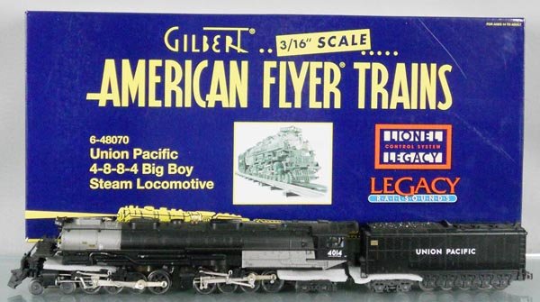 AMERICAN FLYER 48070 UP BIG BOY LOCO & TENDER: S ga, w/sound & smoke, Legacy control, orig set box & inserts, C10.