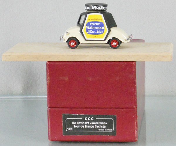 CCC WATERMAN PROMO AUTO: die cast, advertising Waterman Inc., 2 1/2” long, orig box minor wear, C9.