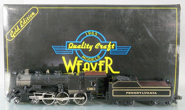 WEAVER PRR G5 LOCO & TENDER: O ga, 3-rail, w/smoke, orig box & insert minor wear, C9-10.
