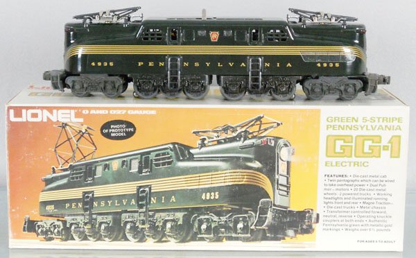 LIONEL 8150 PRR GG1: O ga, green, 5 stripe, orig box & insert, C9.