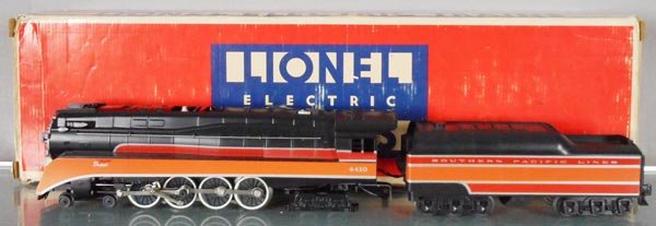 LIONEL 8307 SP DAYLIGHT LOCO & TENDER: O ga, w/whistle, orig box & insert some wear, C8.