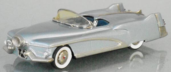 GREAT AMERICAN DREAM MACHINE #1 BUICK LESABRE: white metal, 1951 Show Car, missing rear antenna shaft, C9.