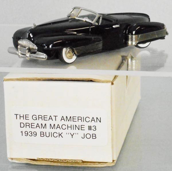 GREAT AMERICAN DREAM MACHINE #3 BUICK SHOW CAR: white metal, 1939 Buick Y Job Show Car, orig box, C9.