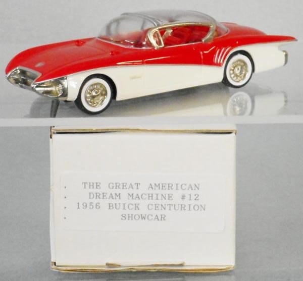 GREAT AMERICAN DREAM MACHINE #12 BUICK CENTURION: white metal, 1956 Buick Centurion Show Car, orig box, C9.
