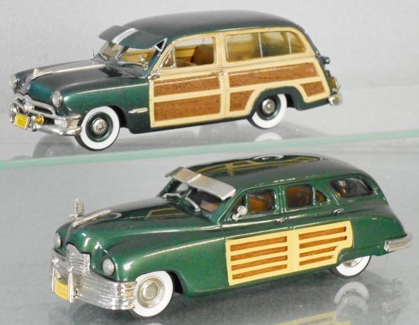 2 1950 WOODY WAGONS: white metal, Motor City USA MC-13 Ford, Goldvarg Collection #6 Packard, C9.