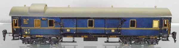 MARKLIN 19440 BAGGAGE: O ga, handpainted tin, blue, 40cm, some shellack cracking, C7-8.