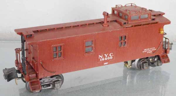 LIONEL 2967 SEMI SCALE CABOOSE: O ga, high box couplers, small warp in floor, C7-8.