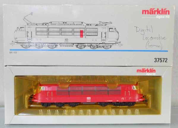 MARKLIN 37572 GERMAN ELECTRIC LOCO: HO ga, digital, orig box & insert, minor graffiti, insert yellowed, C9.