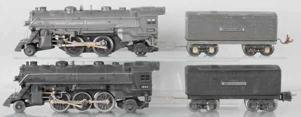 2 LIONEL LOCO & TENDER SETS: O ga, 1666 loco w/2689T tender, 1664E loco w/2689W tender, C6.