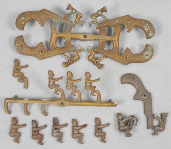 J&E STEVENS BUTTING MATCH CAP PISTOL: brass pattern parts & unfinished cast iron parts, some oxidation spots, C5-6.