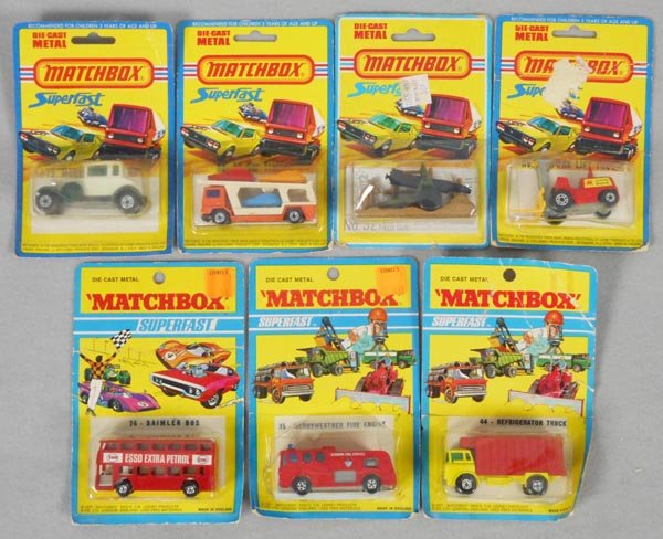 7 MATCHBOX SUPERFAST CARDED VEHICLES (1 of 1)