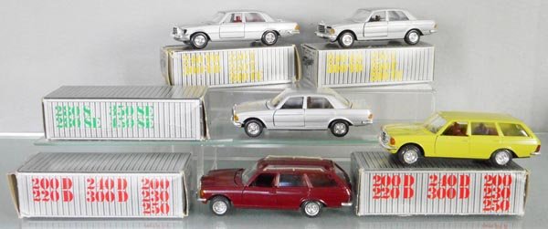 5 CONRAD MERCEDES BENZ AUTOS: 1076, 3065, 576, 576, 3065, orig boxes minor wear, 1 has tape, C7-8.