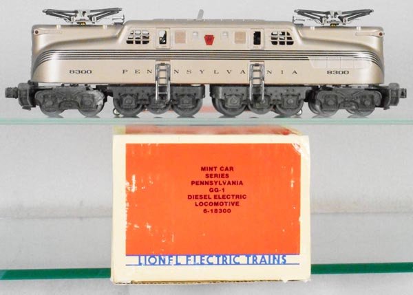 LIONEL 18300 MINT CAR SERIES PRR GG1: O ga, orig box & insert minor wear, C9.
