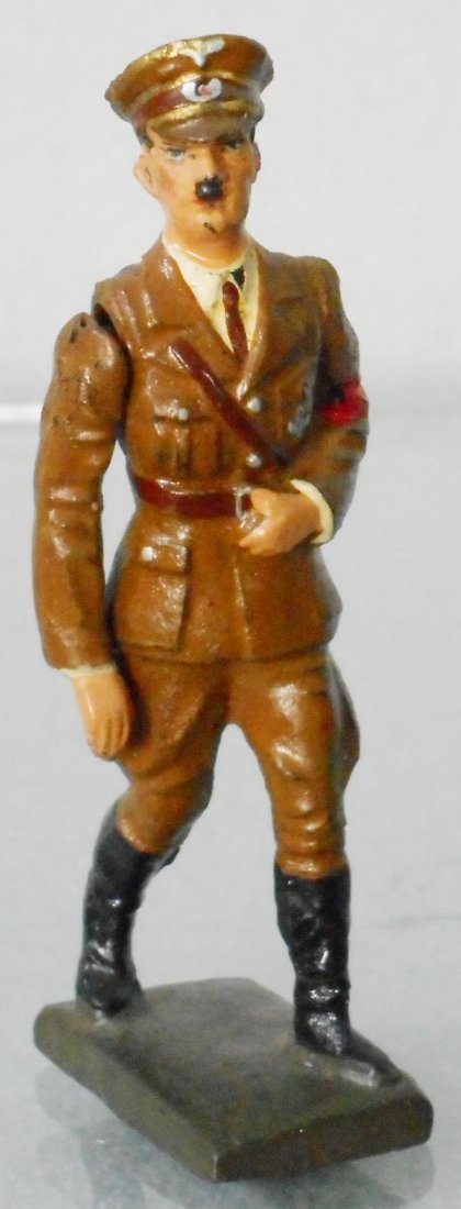 LINEOL HITLER FIGURE: composition, w/moveable arm, 3” tall, C8.