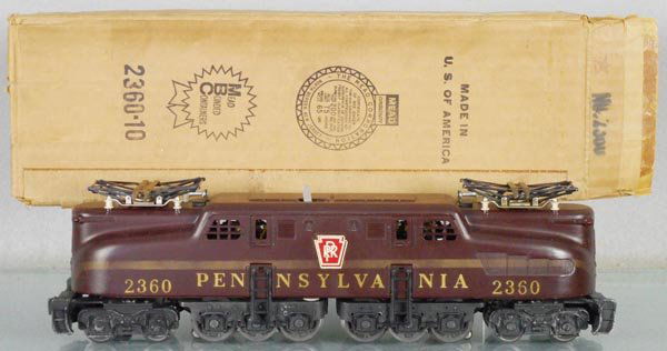 LIONEL 2360 PRR GG1: O ga, minor decal edge wear, orig box worn, C7.
