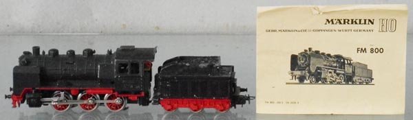 MARKLIN RM800 LOCO & TENDER: HO ga, RM800 loco, RM809 tender, w/FM800 instruction booklet, C6-7.
