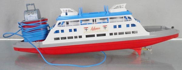 SCHUCO 763380 FONTAINBLEAU FERRY BOAT: plastic, battery operated, working, orig box minor wear, C8.