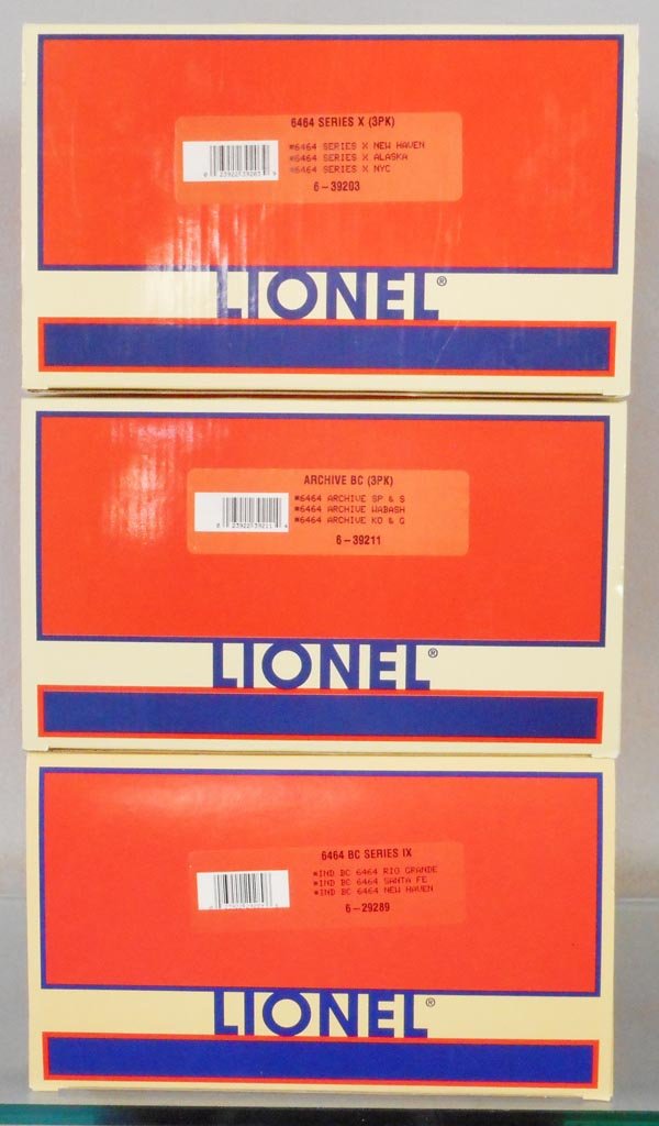 3 LIONEL 6464 BOX CAR 3-PACKS (1 of 1)
