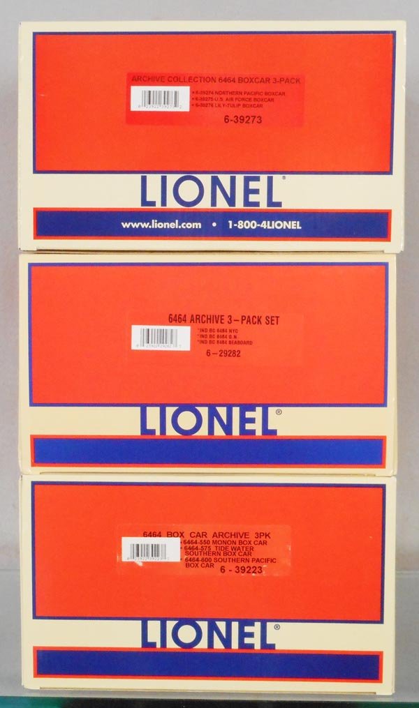 3 LIONEL 6464 BOX CAR 3-PACKS (1 of 1)