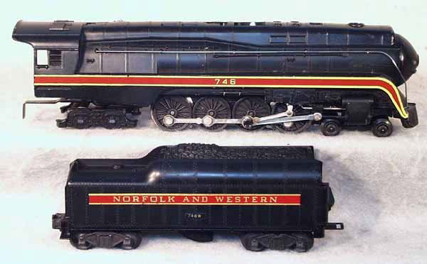 LIONEL 746 N&W LOCO & 746W TENDER: O ga, tender has short stripe, C6-7. Complete information covering terms, conditions, payment and shipping is listed below. Please read and understand the information before bidding.