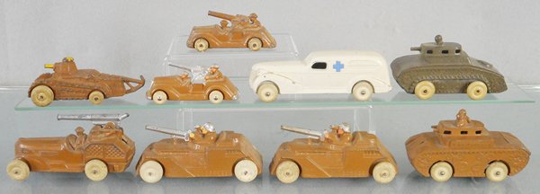 9 DIMESTORE ARMY VEHICLES (1 of 1)