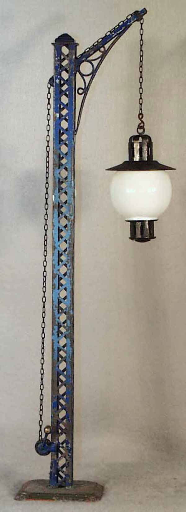 BING 6468 LAMP POST: handpainted tin, 18" tall, missing 1 telegraph post, orig globe, some paint flaking, C4-5. Complete information covering terms, conditions, payment and shipping is listed below. Please read and unders