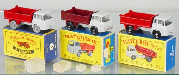 3 MATCHBOX BEDFORD TIPPERS (1 of 1)