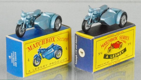 2 MATCHBOX 4C1 TRIUMPH MOTORCYCLES & SIDECARS (1 of 1)
