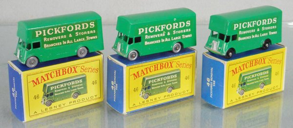 3 MATCHBOX PICKFORDS REMOVAL VANS (1 of 1)