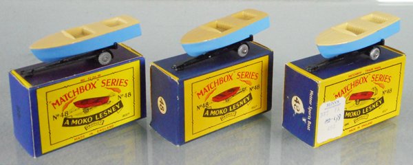 3 MATCHBOX METEOR SPORTS BOAT & TRAILERS (1 of 1)