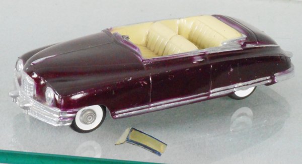 MASTER CASTER 1949 PACKARD CUSTOM 8 PROMO: wine red, w/half of broken windshield, C8.