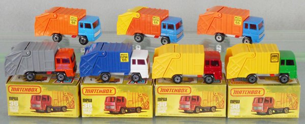7 MATCHBOX SUPERFAST REFUSE TRUCKS (1 of 1)