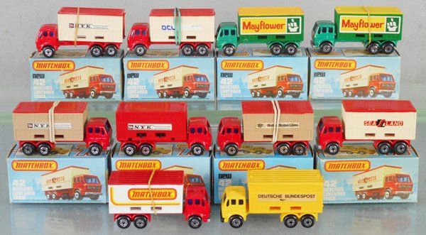 10 MATCHBOX MERCEDES CONTAINER TRUCKS (1 of 1)