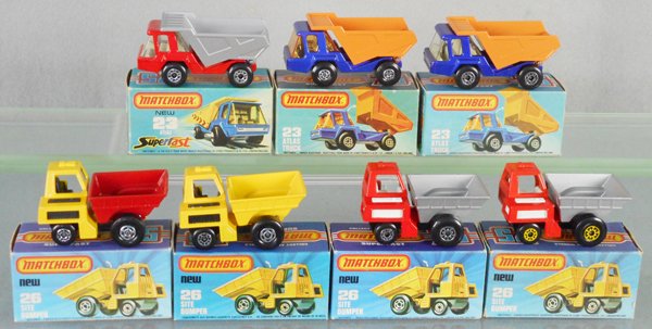 7 MATCHBOX SUPERFAST DUMP TRUCKS (1 of 1)