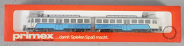 MARKLIN PRIMEX 3185 STREETCAR SET: HO ga, Bayerische 2-car set, factory sealed in orig box, C10.
