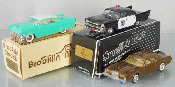 3 WHITE METAL AUTOS (1 of 1)