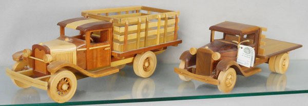 2 WOOD COLLECTOR TOY TRUCKS (1 of 1)