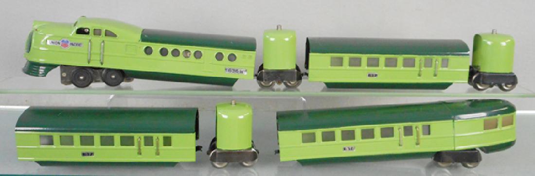 LIONEL 636W UP CITY OF DENVER TRAIN SET: O ga, 636 loco, 2 #637 Pullmans, 638 obsv, set is restored, C8-9.