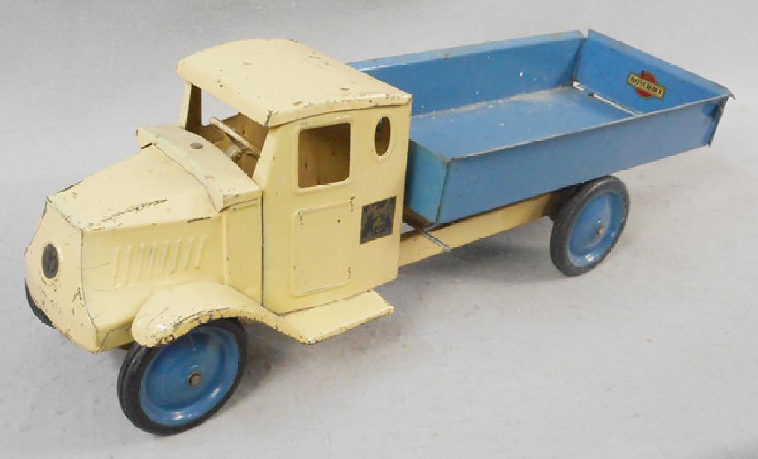 STEELCRAFT MACK DUMP TRUCK: painted pressed steel, 26 in long, w/Buy Craft decal, C6-7.