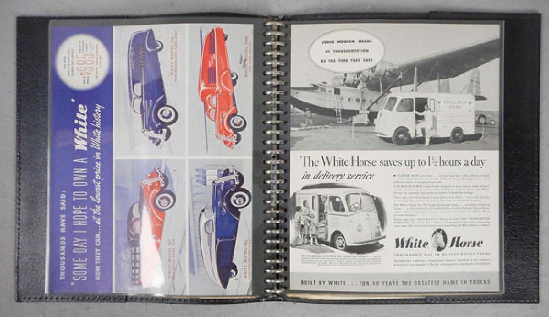 36 WHITE TRUCK ADVERTISEMENTS: paper ads from newspapers & magazines in binder, C6-8.